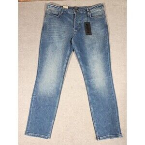 Neuw Mens Size 36x32 Ray Slim Tapered Denim Jeans Indigo New With Tag Button Fly